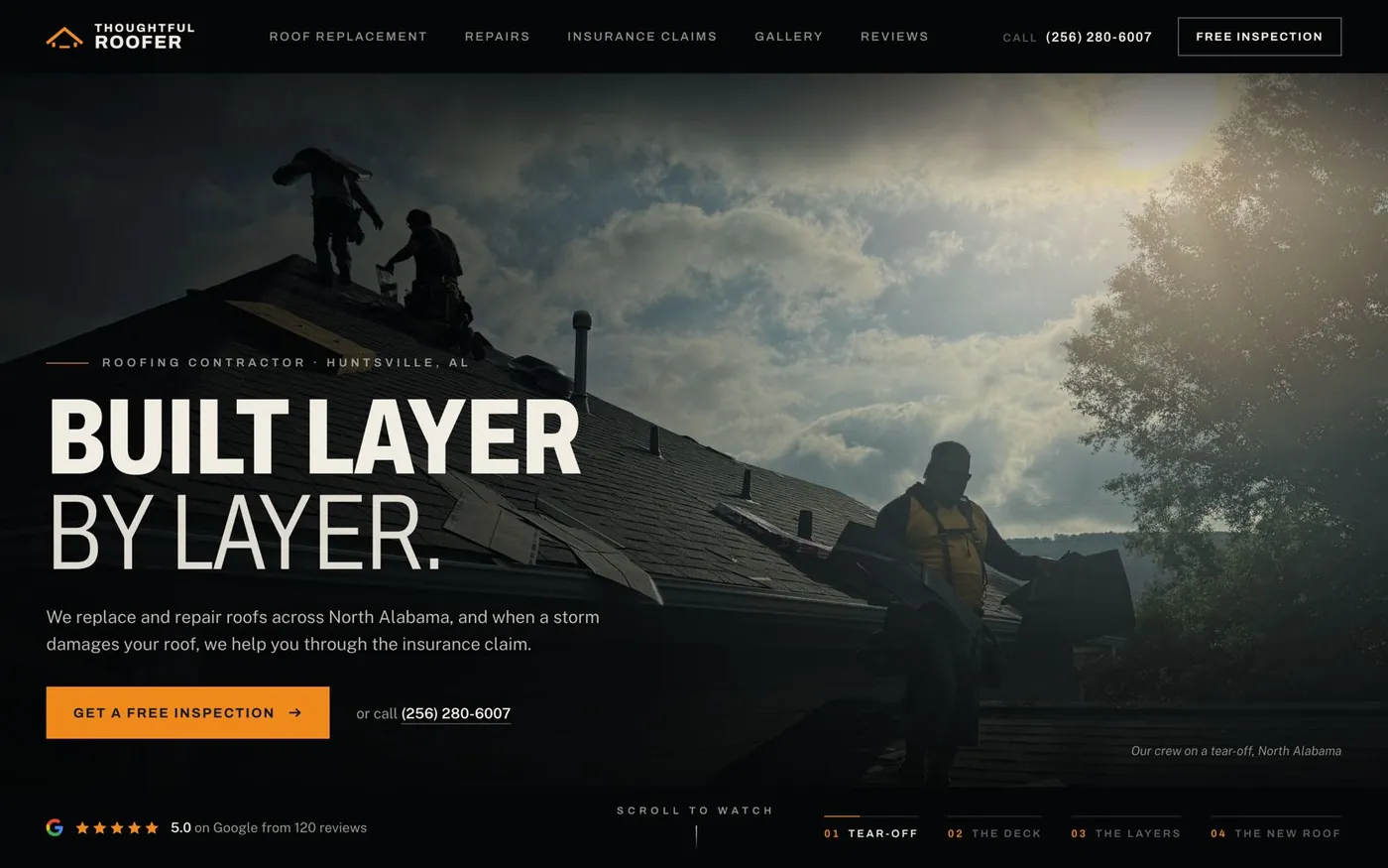 Design option 2, cinematic: widescreen crew photo with film grade